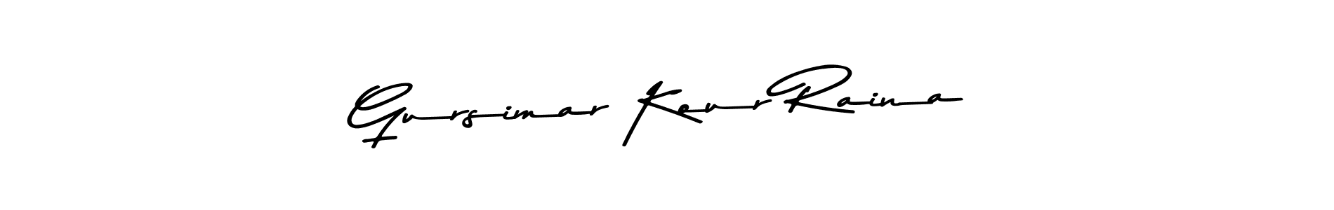 Use a signature maker to create a handwritten signature online. With this signature software, you can design (Asem Kandis PERSONAL USE) your own signature for name Gursimar Kour Raina. Gursimar Kour Raina signature style 9 images and pictures png