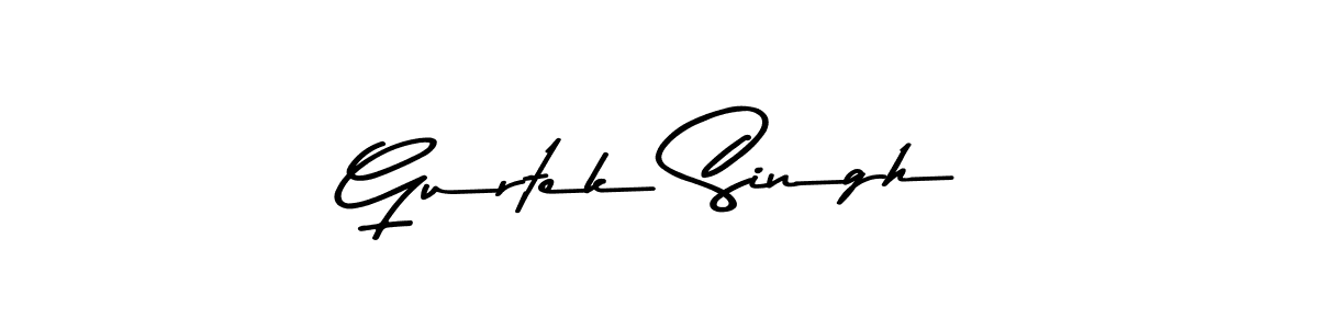 How to make Gurtek Singh name signature. Use Asem Kandis PERSONAL USE style for creating short signs online. This is the latest handwritten sign. Gurtek Singh signature style 9 images and pictures png