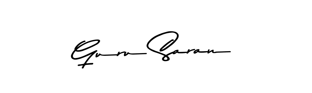 Design your own signature with our free online signature maker. With this signature software, you can create a handwritten (Asem Kandis PERSONAL USE) signature for name Guru Saran. Guru Saran signature style 9 images and pictures png