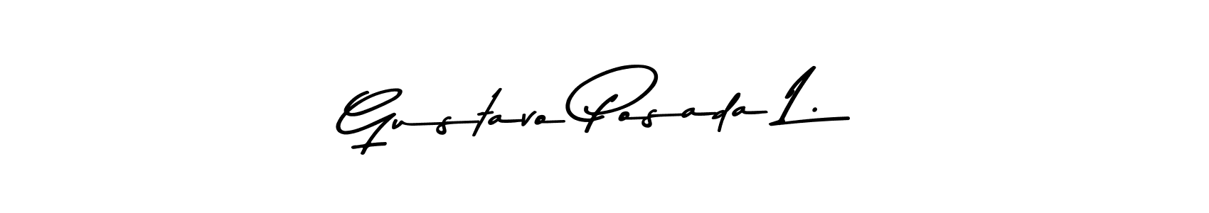 This is the best signature style for the Gustavo Posada L. name. Also you like these signature font (Asem Kandis PERSONAL USE). Mix name signature. Gustavo Posada L. signature style 9 images and pictures png