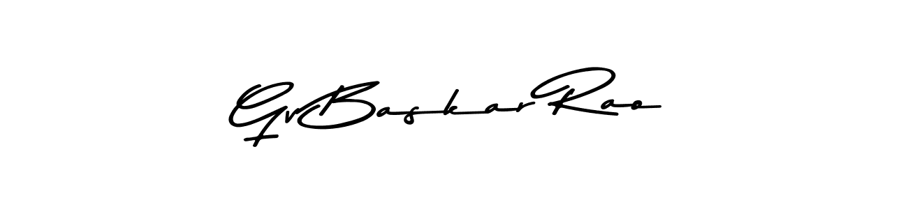 How to make Gv Baskar Rao name signature. Use Asem Kandis PERSONAL USE style for creating short signs online. This is the latest handwritten sign. Gv Baskar Rao signature style 9 images and pictures png
