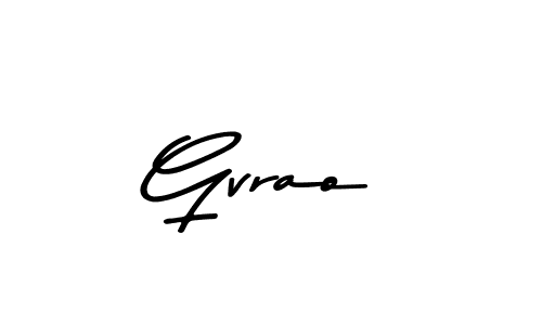 How to make Gvrao name signature. Use Asem Kandis PERSONAL USE style for creating short signs online. This is the latest handwritten sign. Gvrao signature style 9 images and pictures png