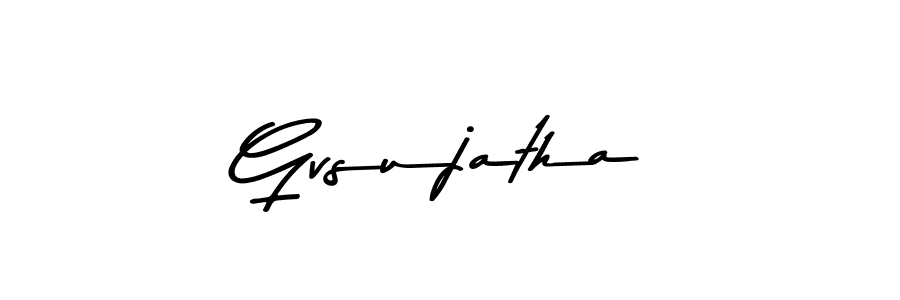 Create a beautiful signature design for name Gvsujatha. With this signature (Asem Kandis PERSONAL USE) fonts, you can make a handwritten signature for free. Gvsujatha signature style 9 images and pictures png