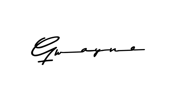 How to make Gwayne name signature. Use Asem Kandis PERSONAL USE style for creating short signs online. This is the latest handwritten sign. Gwayne signature style 9 images and pictures png