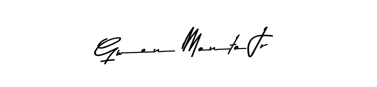 This is the best signature style for the Gwen Monto Jr name. Also you like these signature font (Asem Kandis PERSONAL USE). Mix name signature. Gwen Monto Jr signature style 9 images and pictures png