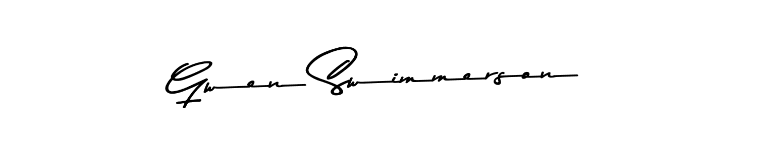 How to make Gwen Swimmerson name signature. Use Asem Kandis PERSONAL USE style for creating short signs online. This is the latest handwritten sign. Gwen Swimmerson signature style 9 images and pictures png
