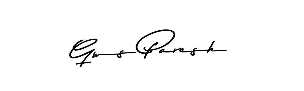 This is the best signature style for the Gws Paresh name. Also you like these signature font (Asem Kandis PERSONAL USE). Mix name signature. Gws Paresh signature style 9 images and pictures png