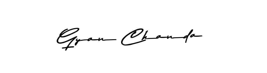 How to make Gyan Chanda name signature. Use Asem Kandis PERSONAL USE style for creating short signs online. This is the latest handwritten sign. Gyan Chanda signature style 9 images and pictures png