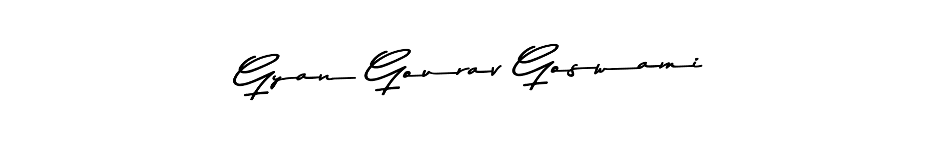 How to make Gyan Gourav Goswami name signature. Use Asem Kandis PERSONAL USE style for creating short signs online. This is the latest handwritten sign. Gyan Gourav Goswami signature style 9 images and pictures png