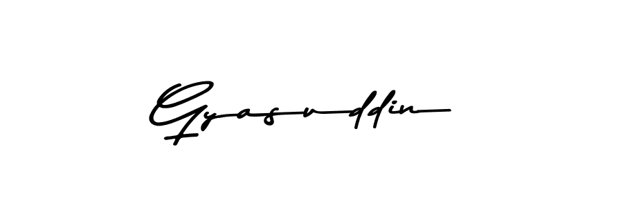 Create a beautiful signature design for name Gyasuddin. With this signature (Asem Kandis PERSONAL USE) fonts, you can make a handwritten signature for free. Gyasuddin signature style 9 images and pictures png
