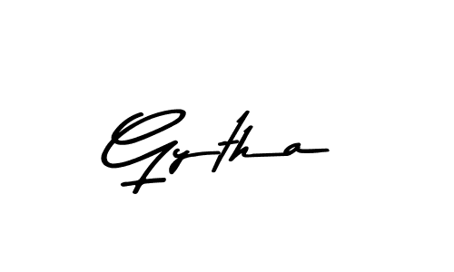 How to make Gytha name signature. Use Asem Kandis PERSONAL USE style for creating short signs online. This is the latest handwritten sign. Gytha signature style 9 images and pictures png