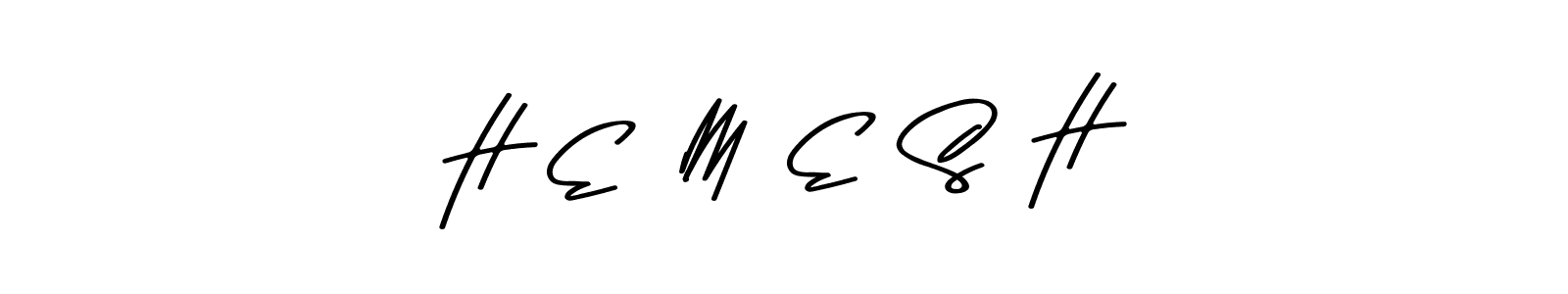 How to make H  E  M  E  S  H name signature. Use Asem Kandis PERSONAL USE style for creating short signs online. This is the latest handwritten sign. H  E  M  E  S  H signature style 9 images and pictures png