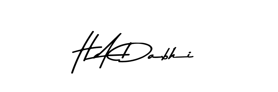 How to make H A Dabhi signature? Asem Kandis PERSONAL USE is a professional autograph style. Create handwritten signature for H A Dabhi name. H A Dabhi signature style 9 images and pictures png