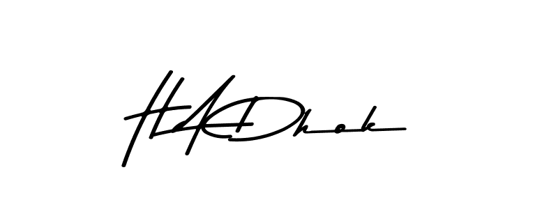 How to Draw H A Dhok signature style? Asem Kandis PERSONAL USE is a latest design signature styles for name H A Dhok. H A Dhok signature style 9 images and pictures png