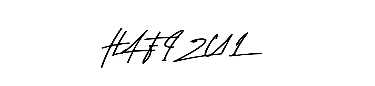 Use a signature maker to create a handwritten signature online. With this signature software, you can design (Asem Kandis PERSONAL USE) your own signature for name H A F I Z U L. H A F I Z U L signature style 9 images and pictures png