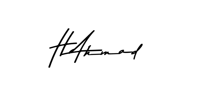 You can use this online signature creator to create a handwritten signature for the name H Ahmad. This is the best online autograph maker. H Ahmad signature style 9 images and pictures png