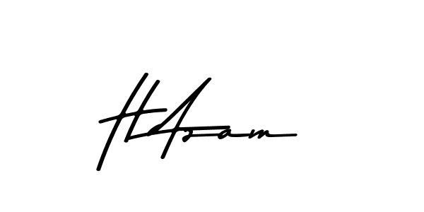 The best way (Asem Kandis PERSONAL USE) to make a short signature is to pick only two or three words in your name. The name H Azam include a total of six letters. For converting this name. H Azam signature style 9 images and pictures png