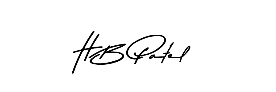 How to make H B Patel name signature. Use Asem Kandis PERSONAL USE style for creating short signs online. This is the latest handwritten sign. H B Patel signature style 9 images and pictures png