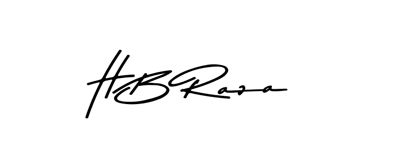 How to make H B Raza name signature. Use Asem Kandis PERSONAL USE style for creating short signs online. This is the latest handwritten sign. H B Raza signature style 9 images and pictures png