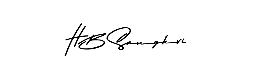 Make a beautiful signature design for name H B Sanghvi. With this signature (Asem Kandis PERSONAL USE) style, you can create a handwritten signature for free. H B Sanghvi signature style 9 images and pictures png