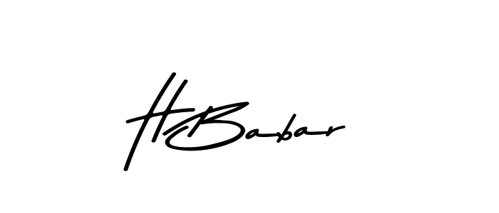 You should practise on your own different ways (Asem Kandis PERSONAL USE) to write your name (H Babar) in signature. don't let someone else do it for you. H Babar signature style 9 images and pictures png