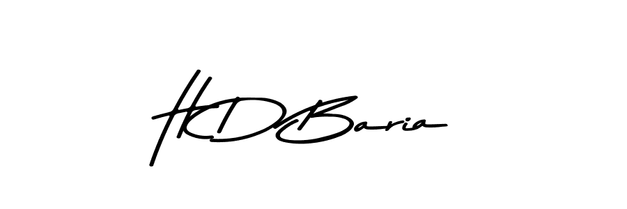 How to make H D Baria signature? Asem Kandis PERSONAL USE is a professional autograph style. Create handwritten signature for H D Baria name. H D Baria signature style 9 images and pictures png