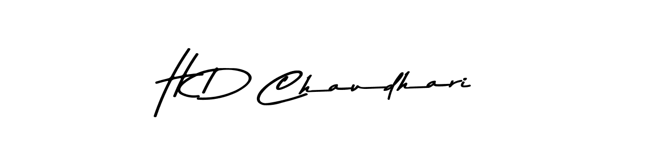 Make a beautiful signature design for name H D Chaudhari. With this signature (Asem Kandis PERSONAL USE) style, you can create a handwritten signature for free. H D Chaudhari signature style 9 images and pictures png