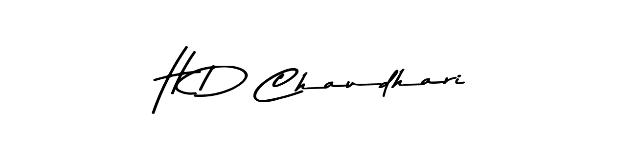 Make a beautiful signature design for name H D Chaudhari. With this signature (Asem Kandis PERSONAL USE) style, you can create a handwritten signature for free. H D Chaudhari signature style 9 images and pictures png