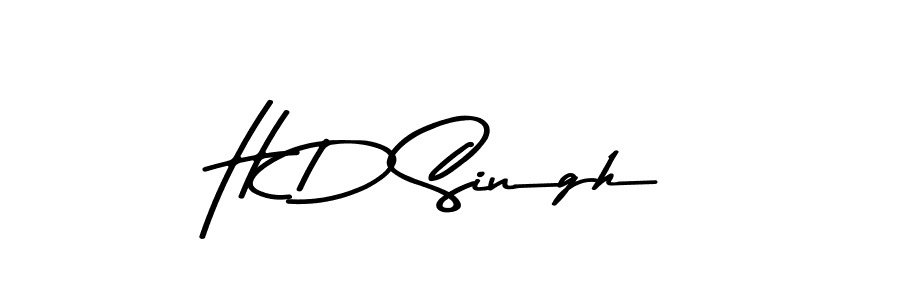 Create a beautiful signature design for name H D Singh. With this signature (Asem Kandis PERSONAL USE) fonts, you can make a handwritten signature for free. H D Singh signature style 9 images and pictures png