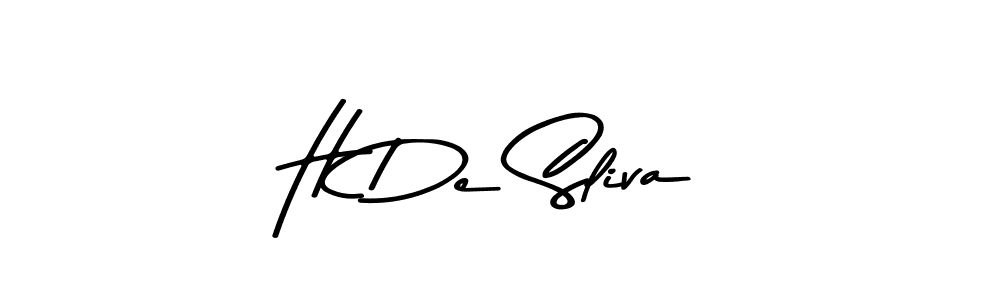 Make a beautiful signature design for name H De Sliva. With this signature (Asem Kandis PERSONAL USE) style, you can create a handwritten signature for free. H De Sliva signature style 9 images and pictures png