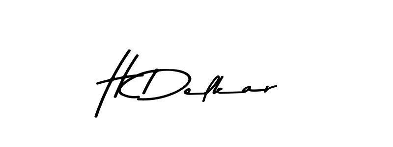 Similarly Asem Kandis PERSONAL USE is the best handwritten signature design. Signature creator online .You can use it as an online autograph creator for name H Delkar. H Delkar signature style 9 images and pictures png