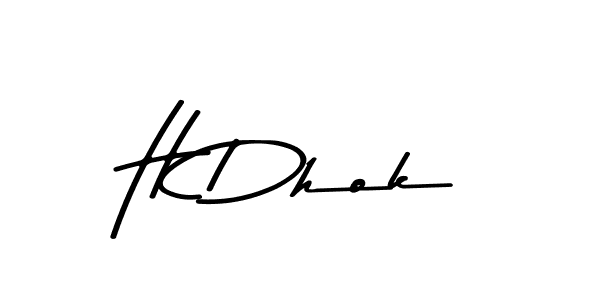 Design your own signature with our free online signature maker. With this signature software, you can create a handwritten (Asem Kandis PERSONAL USE) signature for name H Dhok. H Dhok signature style 9 images and pictures png