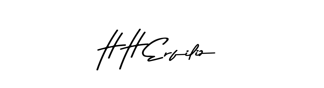 The best way (Asem Kandis PERSONAL USE) to make a short signature is to pick only two or three words in your name. The name H H Erfiliz include a total of six letters. For converting this name. H H Erfiliz signature style 9 images and pictures png