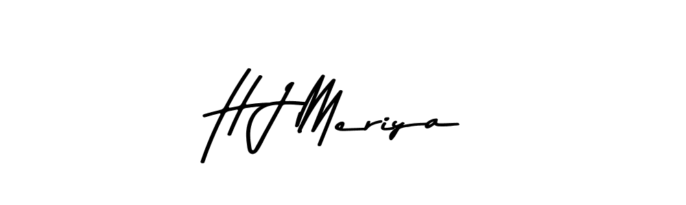 Create a beautiful signature design for name H J Meriya. With this signature (Asem Kandis PERSONAL USE) fonts, you can make a handwritten signature for free. H J Meriya signature style 9 images and pictures png