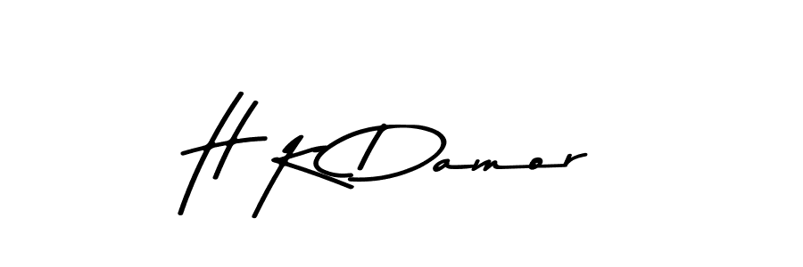 Asem Kandis PERSONAL USE is a professional signature style that is perfect for those who want to add a touch of class to their signature. It is also a great choice for those who want to make their signature more unique. Get H K Damor name to fancy signature for free. H K Damor signature style 9 images and pictures png