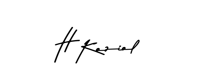 Create a beautiful signature design for name H Koziol. With this signature (Asem Kandis PERSONAL USE) fonts, you can make a handwritten signature for free. H Koziol signature style 9 images and pictures png