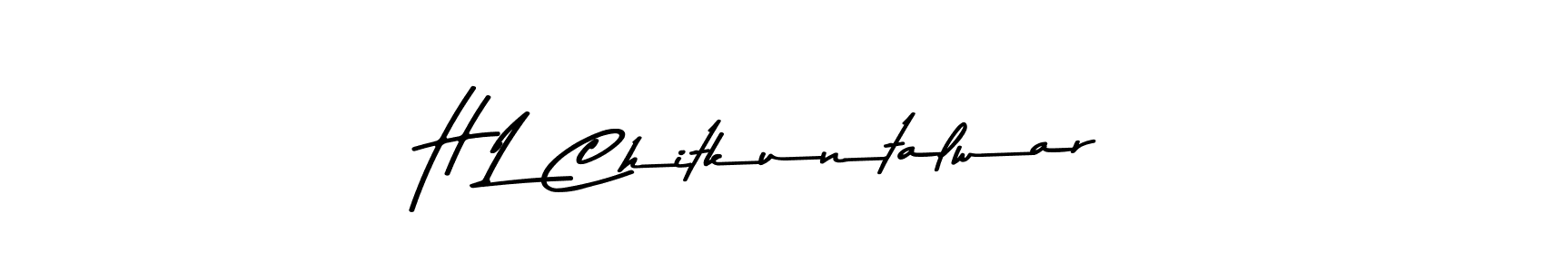 Use a signature maker to create a handwritten signature online. With this signature software, you can design (Asem Kandis PERSONAL USE) your own signature for name H L Chitkuntalwar. H L Chitkuntalwar signature style 9 images and pictures png