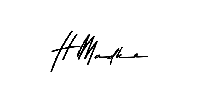 This is the best signature style for the H Madke name. Also you like these signature font (Asem Kandis PERSONAL USE). Mix name signature. H Madke signature style 9 images and pictures png