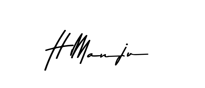 if you are searching for the best signature style for your name H Manju. so please give up your signature search. here we have designed multiple signature styles  using Asem Kandis PERSONAL USE. H Manju signature style 9 images and pictures png