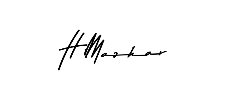 The best way (Asem Kandis PERSONAL USE) to make a short signature is to pick only two or three words in your name. The name H Mazhar include a total of six letters. For converting this name. H Mazhar signature style 9 images and pictures png