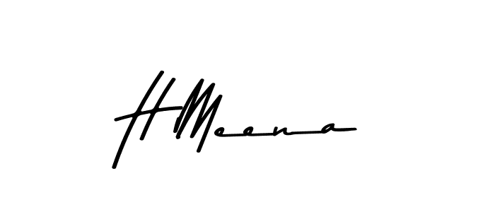 Create a beautiful signature design for name H Meena. With this signature (Asem Kandis PERSONAL USE) fonts, you can make a handwritten signature for free. H Meena signature style 9 images and pictures png