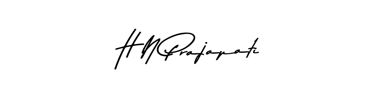 How to make H N Prajapati name signature. Use Asem Kandis PERSONAL USE style for creating short signs online. This is the latest handwritten sign. H N Prajapati signature style 9 images and pictures png