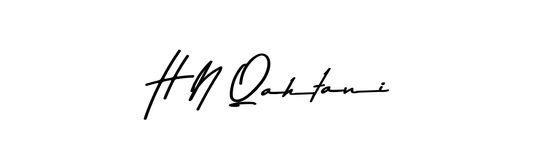 How to make H N Qahtani name signature. Use Asem Kandis PERSONAL USE style for creating short signs online. This is the latest handwritten sign. H N Qahtani signature style 9 images and pictures png