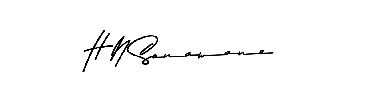 How to make H N Sonawane name signature. Use Asem Kandis PERSONAL USE style for creating short signs online. This is the latest handwritten sign. H N Sonawane signature style 9 images and pictures png