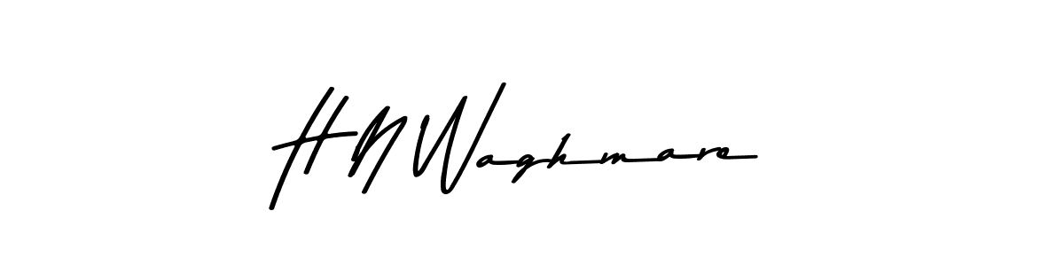 How to make H N Waghmare name signature. Use Asem Kandis PERSONAL USE style for creating short signs online. This is the latest handwritten sign. H N Waghmare signature style 9 images and pictures png