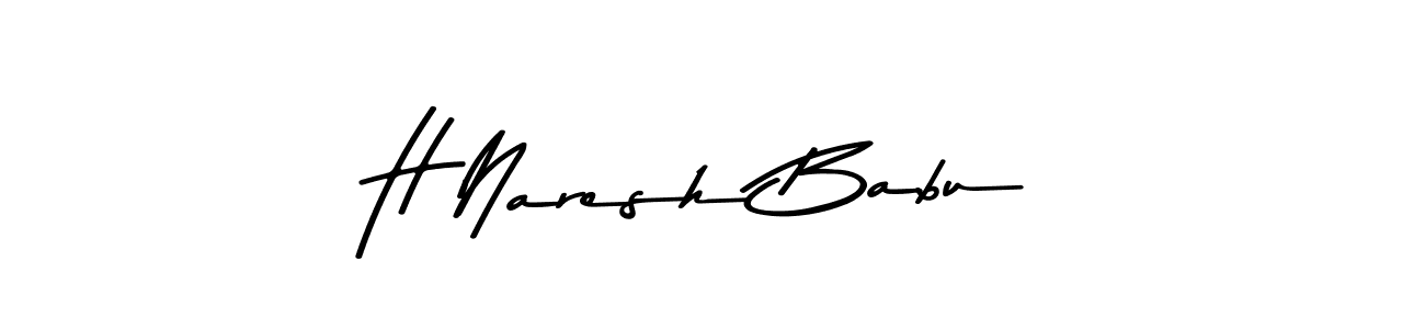 The best way (Asem Kandis PERSONAL USE) to make a short signature is to pick only two or three words in your name. The name H Naresh Babu include a total of six letters. For converting this name. H Naresh Babu signature style 9 images and pictures png