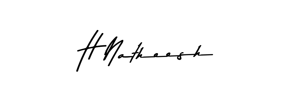Make a beautiful signature design for name H Natheesh. With this signature (Asem Kandis PERSONAL USE) style, you can create a handwritten signature for free. H Natheesh signature style 9 images and pictures png
