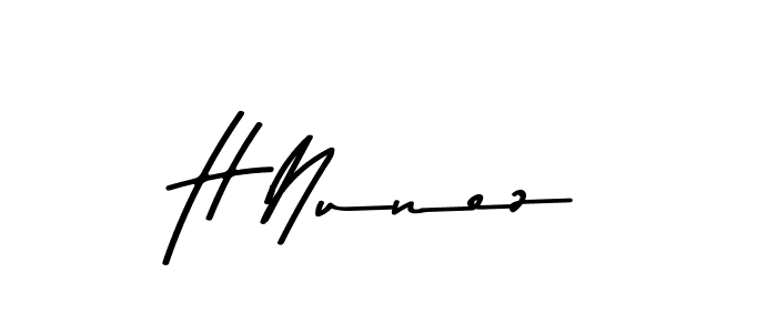 The best way (Asem Kandis PERSONAL USE) to make a short signature is to pick only two or three words in your name. The name H Nunez include a total of six letters. For converting this name. H Nunez signature style 9 images and pictures png