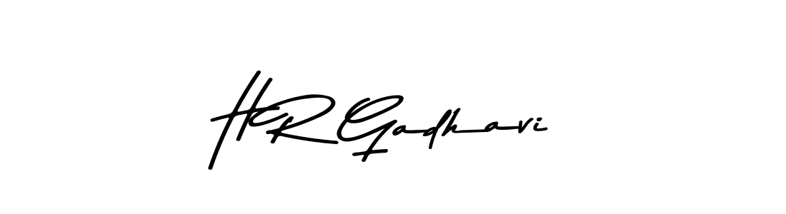 The best way (Asem Kandis PERSONAL USE) to make a short signature is to pick only two or three words in your name. The name H R Gadhavi include a total of six letters. For converting this name. H R Gadhavi signature style 9 images and pictures png