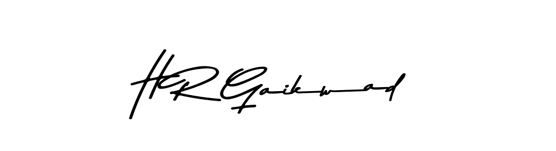 How to make H R Gaikwad name signature. Use Asem Kandis PERSONAL USE style for creating short signs online. This is the latest handwritten sign. H R Gaikwad signature style 9 images and pictures png